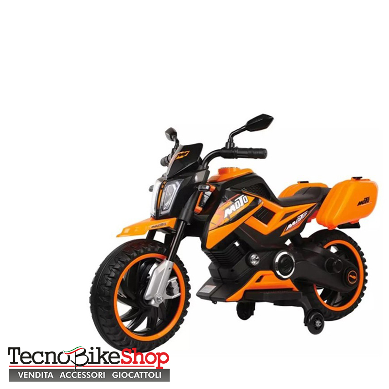 Image of Moto Motocicletta Elettrica per Bambini Motocross Enduro 12V colore Arancione