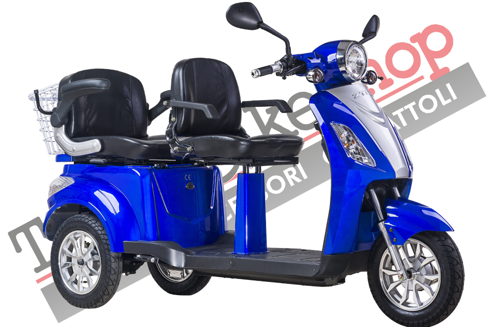 Scooter Z-TECH ZT-18 "TRILUX PLUS" 3 RUOTE 2 Posti Differenziale per Disabili e Anziani-Blu