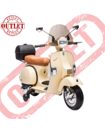 Moto Elettrica per Bambini Piaggio VESPA PX150 FULL con Parabrezza e Bauletto 12V-Avorio - Seconda Scelta