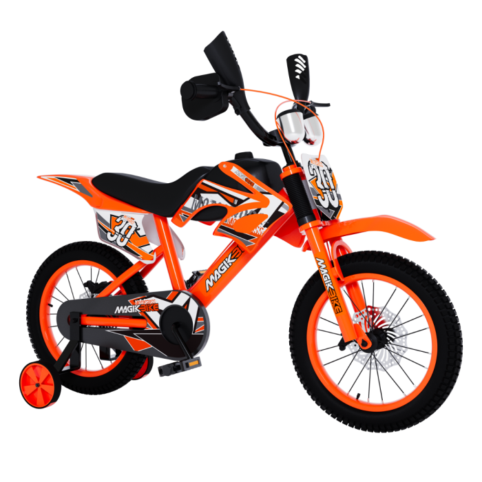 Bicicletta per Bambini MagikBike Motocross 16" con Freni a Disco e Suono Motore