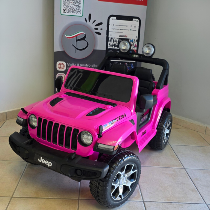 Auto Elettrica per Bambini JEEP FIAT Wrangler RUBICON 12V Mp4-Rosa  (Espositiva)