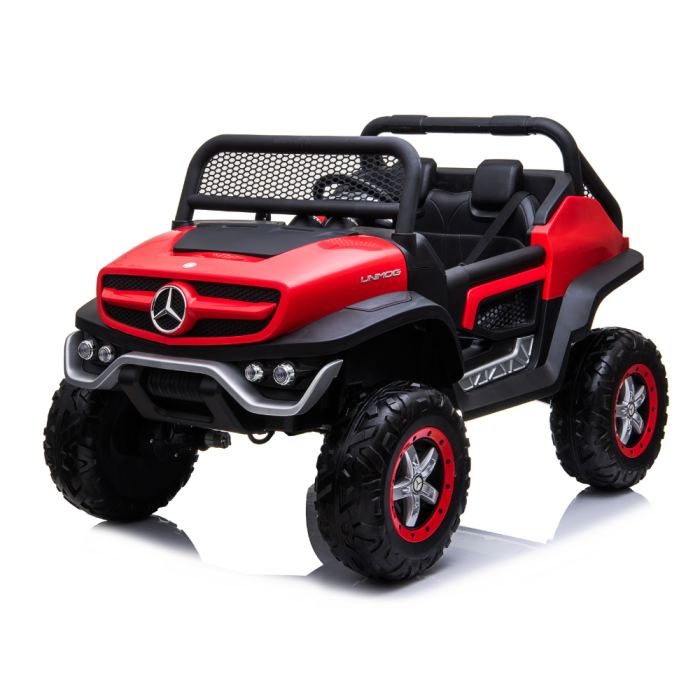 Auto Elettrica per Bambini Mercedes Unimog 12V 2 Posti Monitor Touchscreen Mp4-Rosso