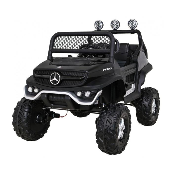 Auto Elettrica per Bambini Mercedes Unimog 12V 2 Posti Monitor Touchscreen Mp4-Nero