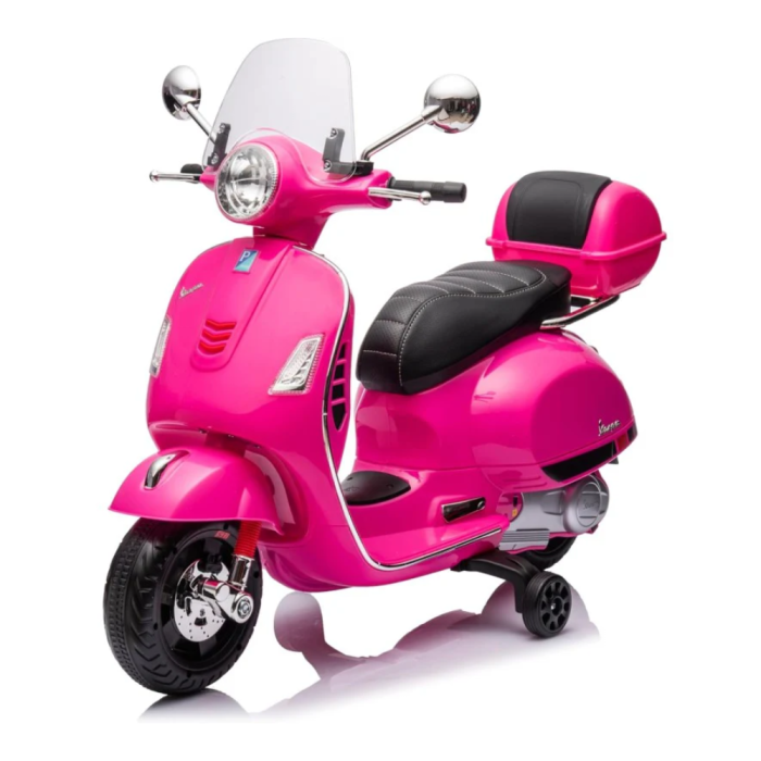 Moto Elettrica Piaggio Vespa GTS Super 12V con Bauletto e Parabrezza-Rosa