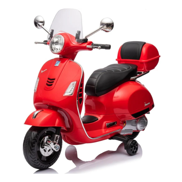 Moto Elettrica Piaggio Vespa GTS Super 12V con Bauletto e Parabrezza-Rosso