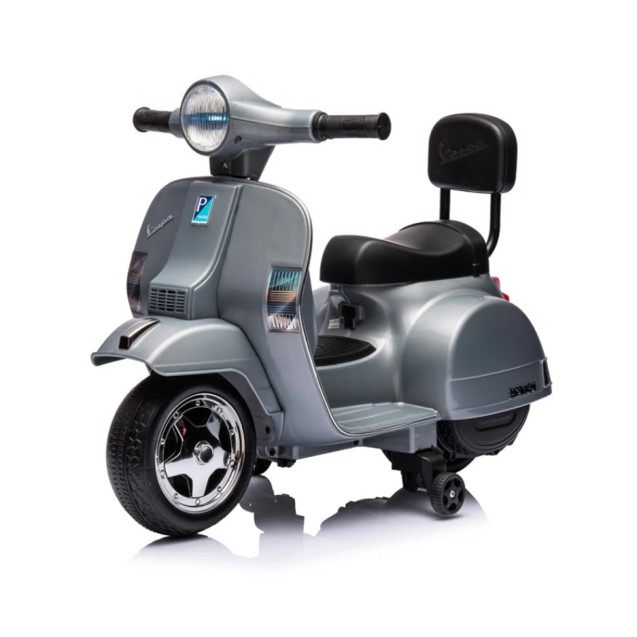 Moto Scooter Elettrico per Bambini Piaggio Mini Vespa PX Small  6V-Grigio
