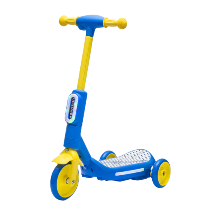 Monopattino Elettrico per Bambini Deluxe 3 Ruote + Casco e Kit Protezioni-Blu
