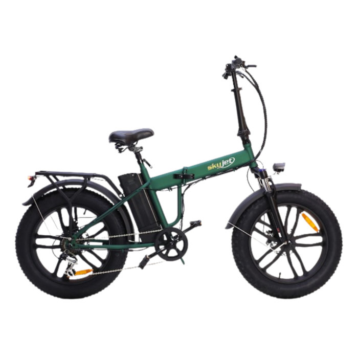 Bicicletta Elettrica Fat-bike Pieghevole SkyJet NitroPro 250W 10Ah 36V Batteria Litio-Verde