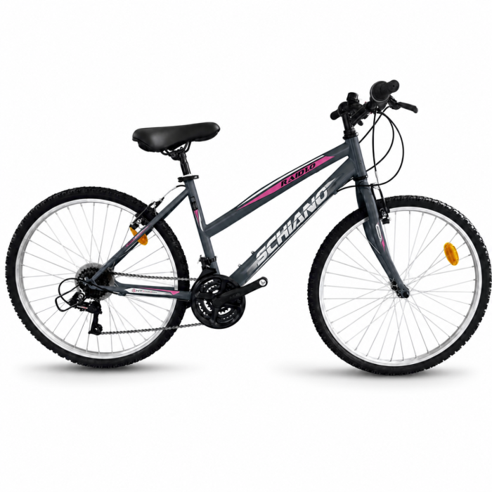 Bicicletta Donna Schiano RAID 1.0 26" 18 Velocità Grafite e Fucsia