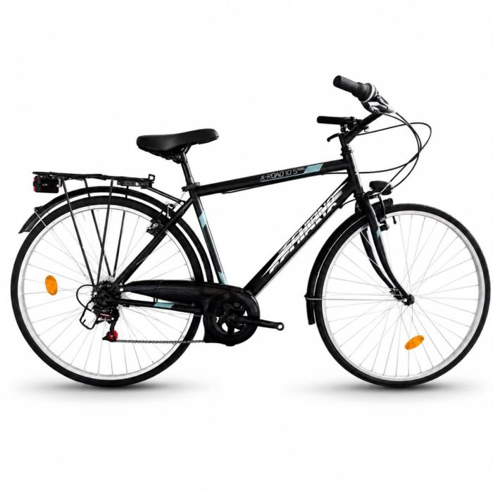 Bicicletta Uomo X-Road 1.0 Steel 28" 6 Velocità – City Trekking Nera