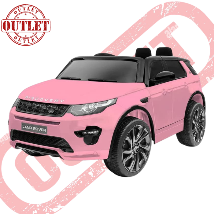Auto Elettrica  per Bambini LAND ROVER DISCOVERY 12V 2 Posti in Pelle-Rosa - Seconda Scelta