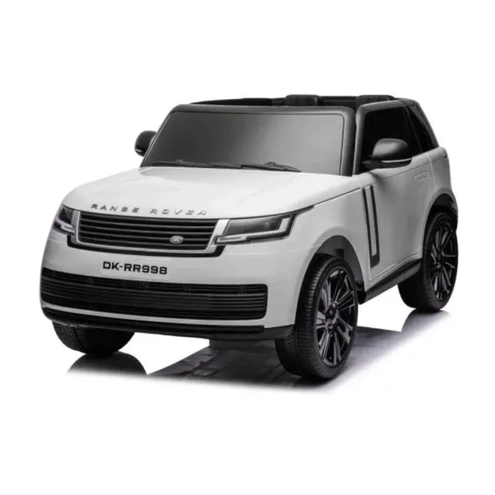 Auto elettrica macchina per bambini LAND ROVER DISCOVERY 12V 2 Posti in Pelle-Bianco