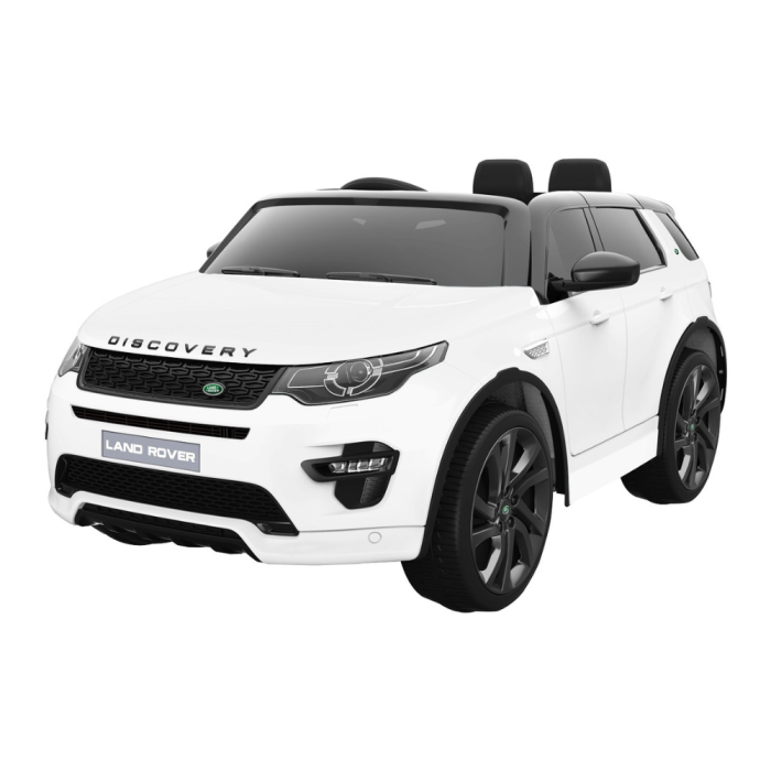 Auto elettrica macchina per bambini LAND ROVER DISCOVERY 12V 2 Posti in Pelle-Bianco