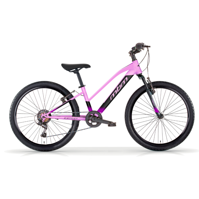 Bicicletta MTB da Ragazza MBM District 24" con Cambio 18 Velocità-Rosa