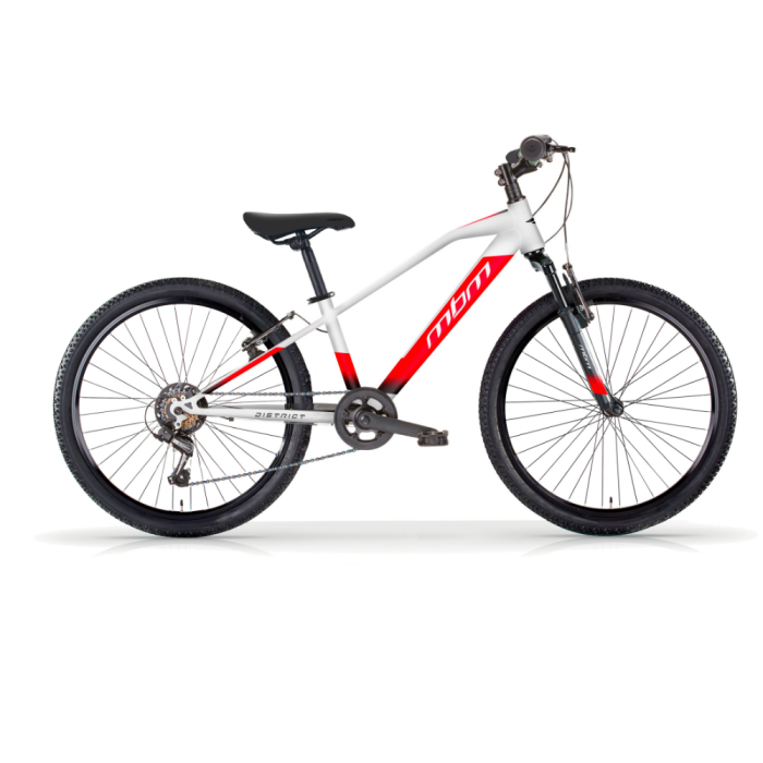 Bicicletta MTB da Ragazzo MBM District 24" con Cambio 18 Velocità-Bianco
