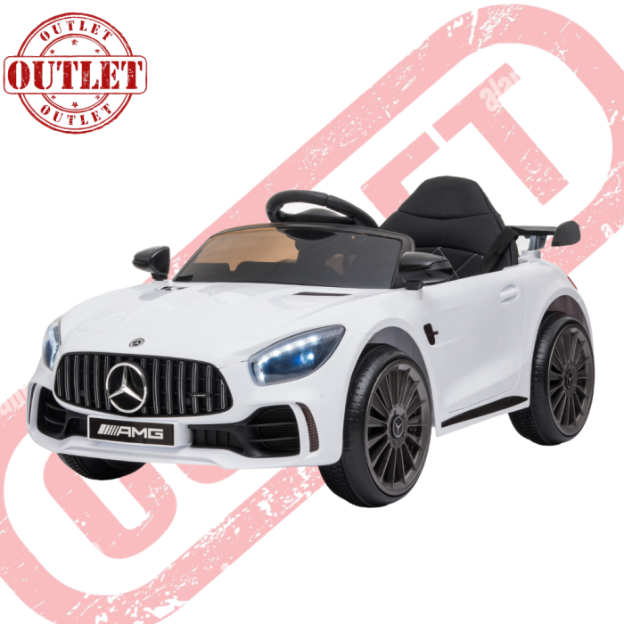 Auto Elettrica Per Bambini Mercedes GTR GT-R AMG 12V Small-Bianco - Seconda Scelta