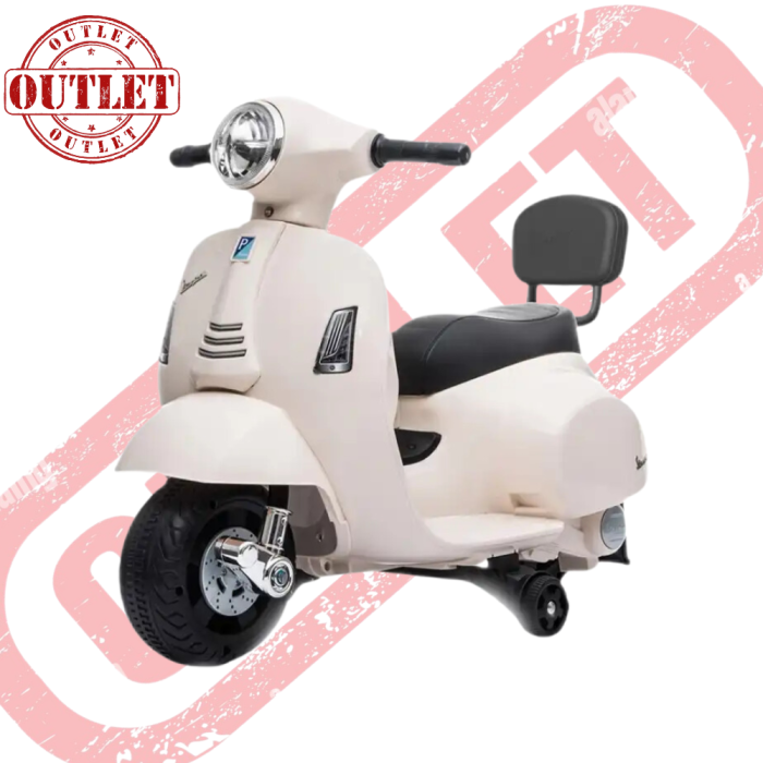 Moto Scooter Elettrico per Bambini Piaggio Vespa Mini GTS Super 6V- Bianco - (Seconda Scelta)