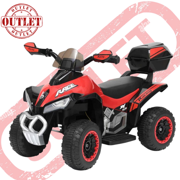 Quad Elettrico Per Bambini  Tecnobike Shop  ATV Mini Quad Deluxe 6V (Seconda scelta)-Rosso