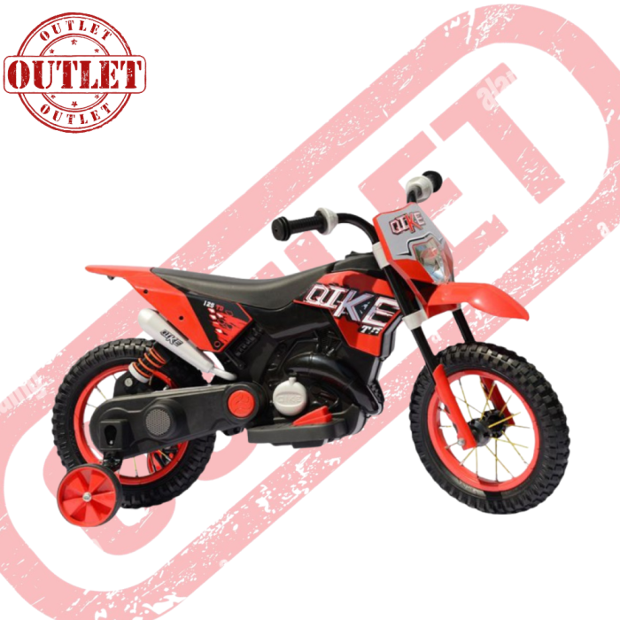 Motocicletta Elettrica Bambini Moto Cross Ruote in Gomma 6V-Rosso - Seconda Scelta