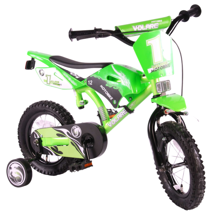 Bicicletta per Bambini Volare Moto Bike 12" Verde Satinato