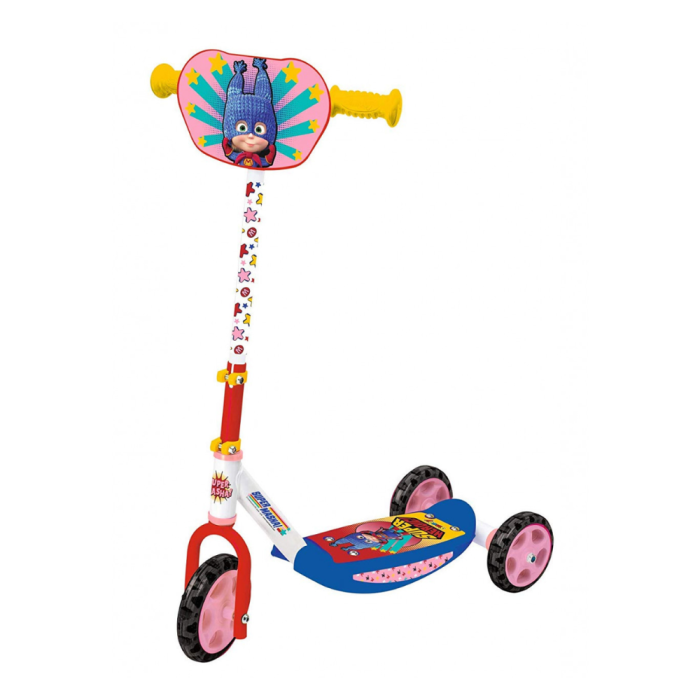 Monopattino per Bambini in Acciaio 3 Ruote Masha e Orso-Super Masha