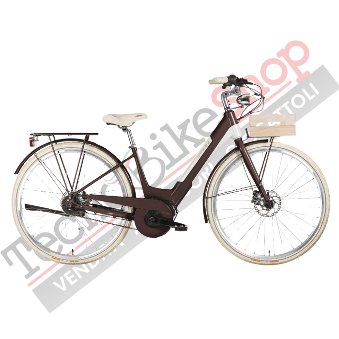 Bicicletta Elettrica A Pedalata Assistita MBM E-Primavera Sport Donna 28"-Marrone(Matt Chocolate)