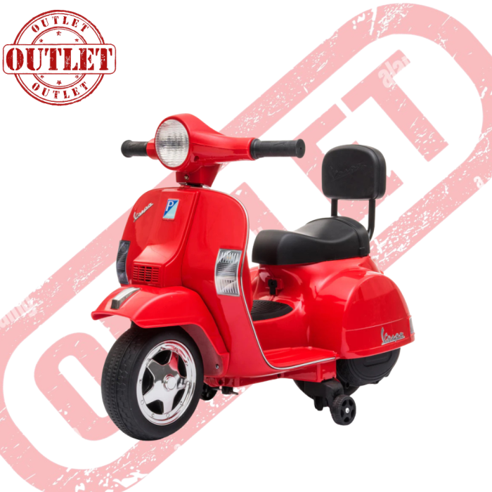 Moto Scooter Elettrico per Bambini Piaggio Mini Vespa PX Small  6V (Seconda Scelta)-Rosso