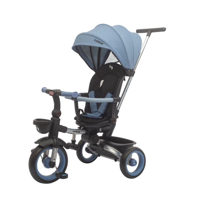 Trico Luxury Gold Triciclo Passeggino 7 in 1 per Bambini -Blu