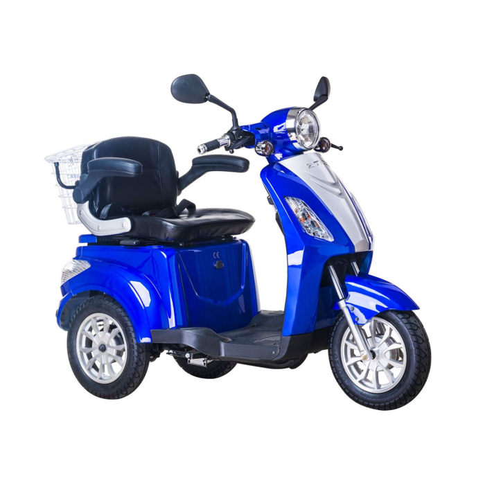 Scooter Z-TECH ZT-15-D "TRILUX PLUS" 3 RUOTE Differenziale per Disabili e Anziani -Blu