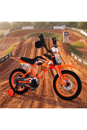 Bicicletta per Bambini MagikBike Motocross 16" con Freni a Disco e Suono Motore