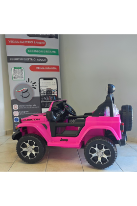 Auto Elettrica per Bambini JEEP FIAT Wrangler RUBICON 12V Mp4-Rosa  (Espositiva)