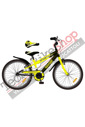 Bicicletta Bambino Movimento a Sfera Volare Sportivo 20" 1 Velocità-Giallo
