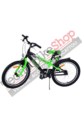 Bicicletta Bambino Movimento a Sfera Volare Sportivo 20" 1 Velocità-Verde