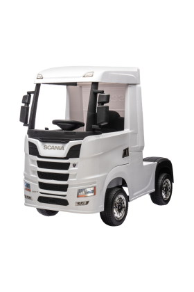 Camion Elettrico Per Bambini  Scania 24V Porte Apribili-Bianco