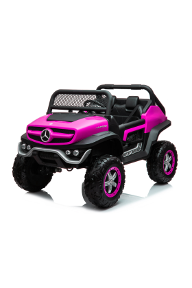 Auto Elettrica per Bambini Mercedes Unimog 12V 2 Posti Monitor Touchscreen Mp4-Rosa