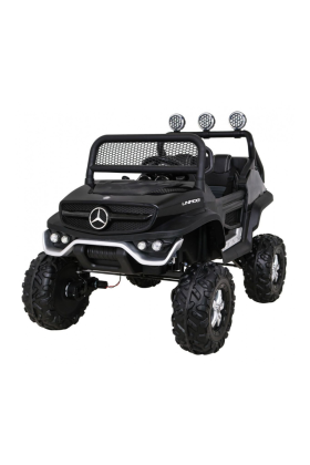 Auto Elettrica per Bambini Mercedes Unimog 12V 2 Posti Monitor Touchscreen Mp4-Nero