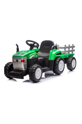 Trattore Elettrico Per Bambini  con Rimorchio 12V -Verde