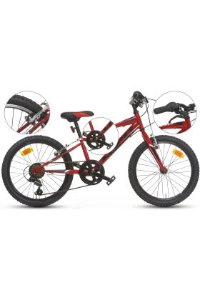 Bicicletta Bambino Aurelia MTB 420 Sport Dino Bikes - 20" 6 Velocità - Rosso