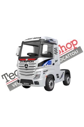 Camion Elettrico Per Bambini Truck MERCEDES ACTROS 12V Porte Apribili-Bianco