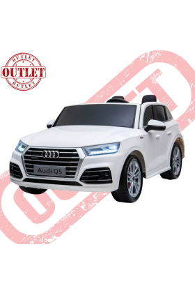 Auto Elettrica Per Bambini AUDI Q5 New Model S Line 12V 2 Posti Monitor 4" Bianco (Seconda Scelta)