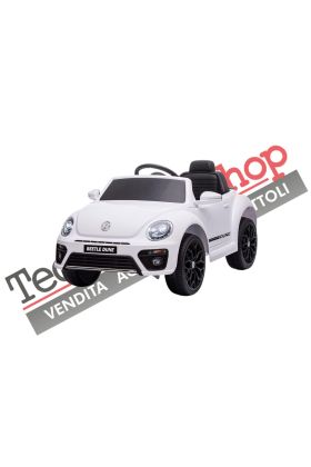 Auto Elettrica per Bambini Volkswagen Maggiolino New Beetle Small 12V-Bianco