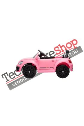 Auto Elettrica per Bambini Volkswagen Maggiolino New Beetle Small 12V-Rosa