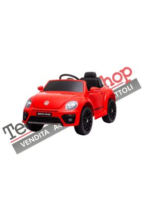 Auto Elettrica per Bambini Volkswagen Maggiolino New Beetle Small 12V-Rosso