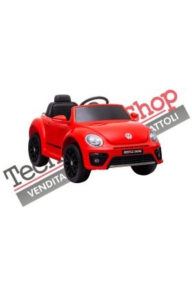 Auto Elettrica per Bambini Volkswagen Maggiolino New Beetle Small 12V-Rosso