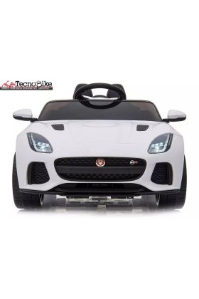 Auto Elettrica per Bambini Jaguar F-TYPE SVR 12V - Sedile in Pelle --Bianco