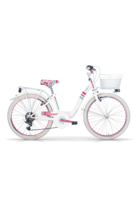 Bici Bambina MBM Fleur 24" 6 Velocità-Bianco