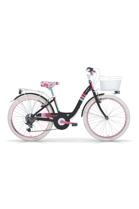 Bici Bambina MBM Fleur 24" 6 Velocità-Nero
