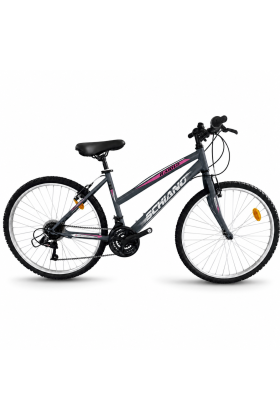 Bicicletta Donna Schiano RAID 1.0 26" 18 Velocità Grafite e Fucsia