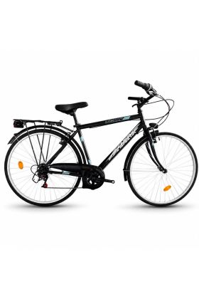 Bicicletta Uomo X-Road 1.0 Steel 28" 6 Velocità – City Trekking Nera