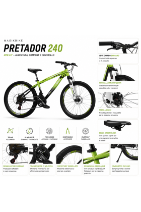 Bici Ragazzo Magikbike MTB Pretador 24''